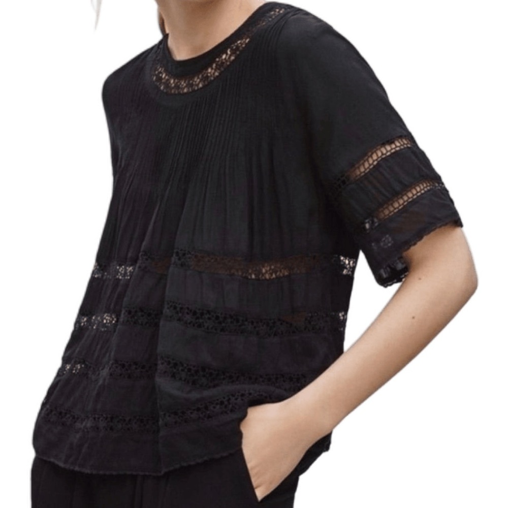 Elegant Black Lace Women's Top